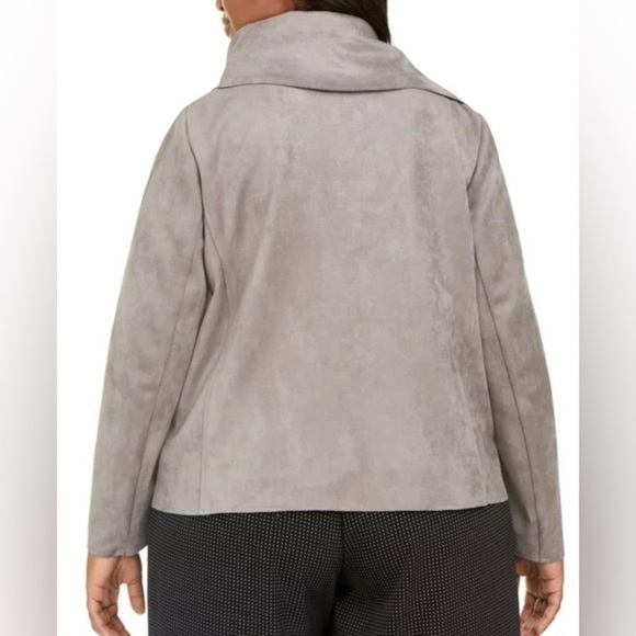 🩶Anne Klein Faux Suede Lightweight Bomber Jacket (1X) - Picture 4 of 10